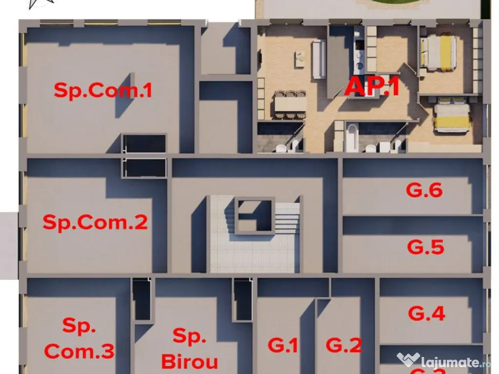 SINGURUL APARTAMENT CU GRADINA DIN NOUL BLOC R39, ARED RED 9 