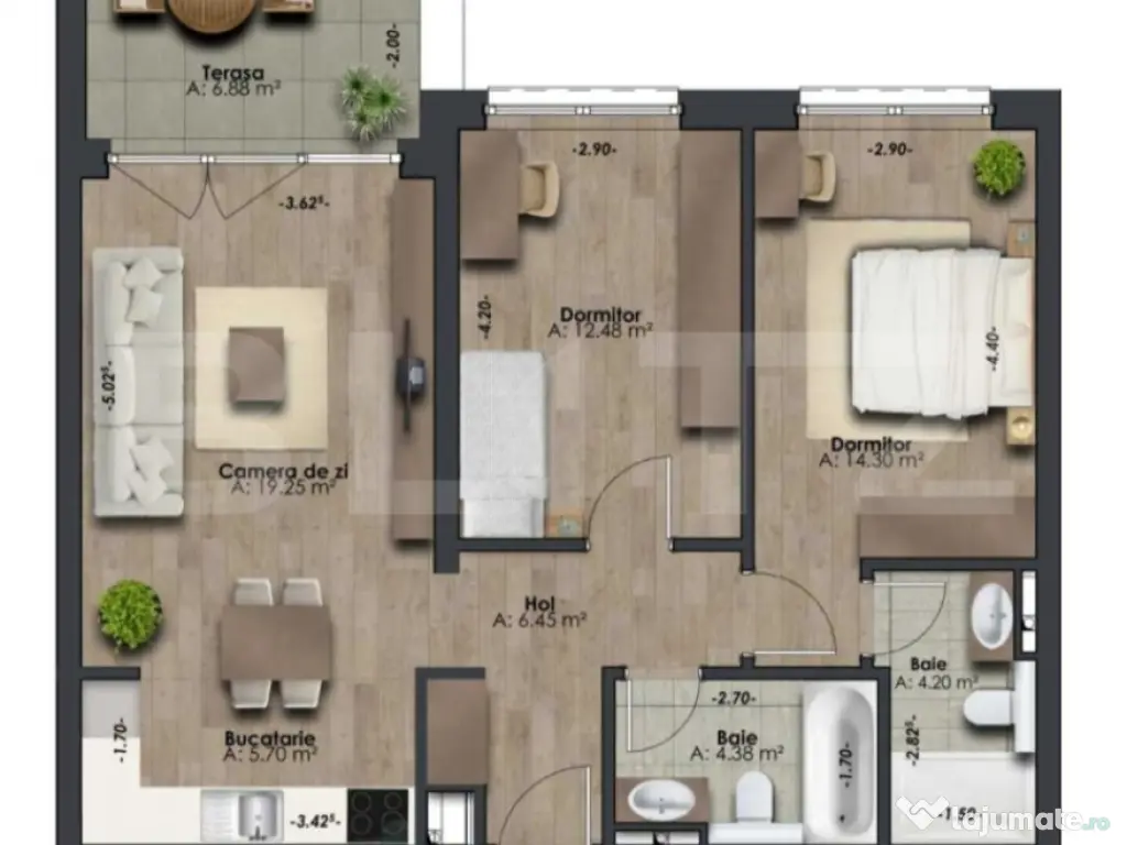 Apartament 3 camere, 2 bai, bloc nou, Marasti, Scortarilor