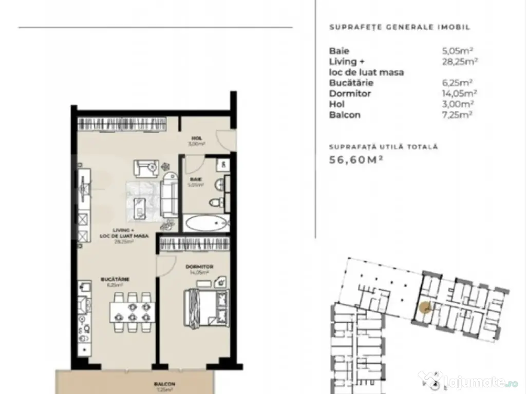 OPORTUNITATE ! Apartamente 2 camere, la cel mai mic pret din