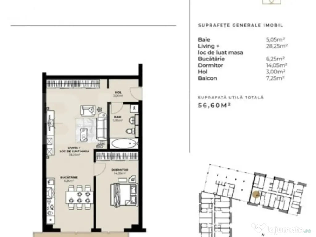 OPORTUNITATE ! Apartamente 2 camere, la cel mai mic pret din