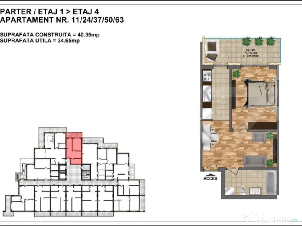 Garsoniera de vânzare – bloc nou, zona Aurel Vlaicu 34 mp