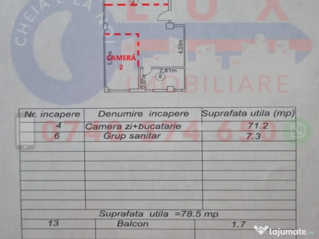 ID 3623 DE VÂNZARE Apartament 3 camere - CARTIER C5 