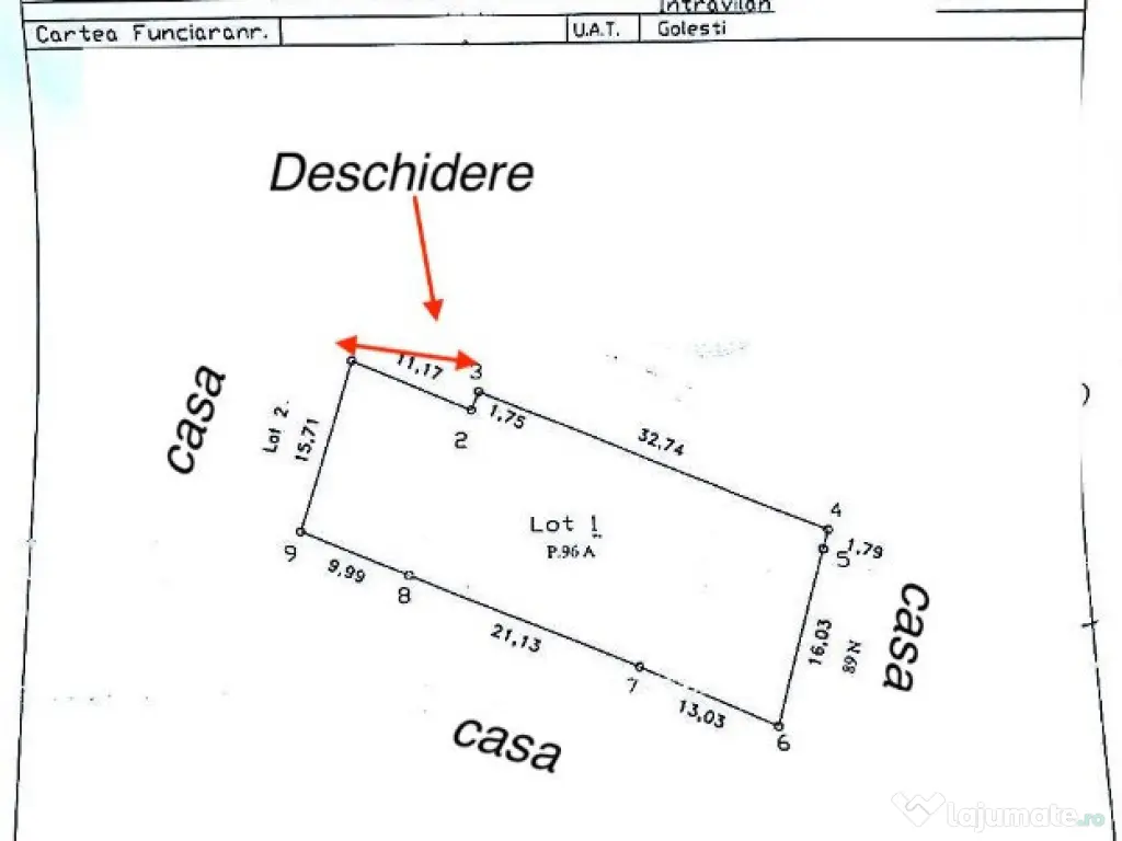 Teren intravilan – 750 mp în Golești, la doar câteva minute de Focsani