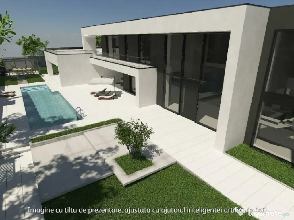 Casa de lux moderna cu 12 camere si piscina - Design minimal 