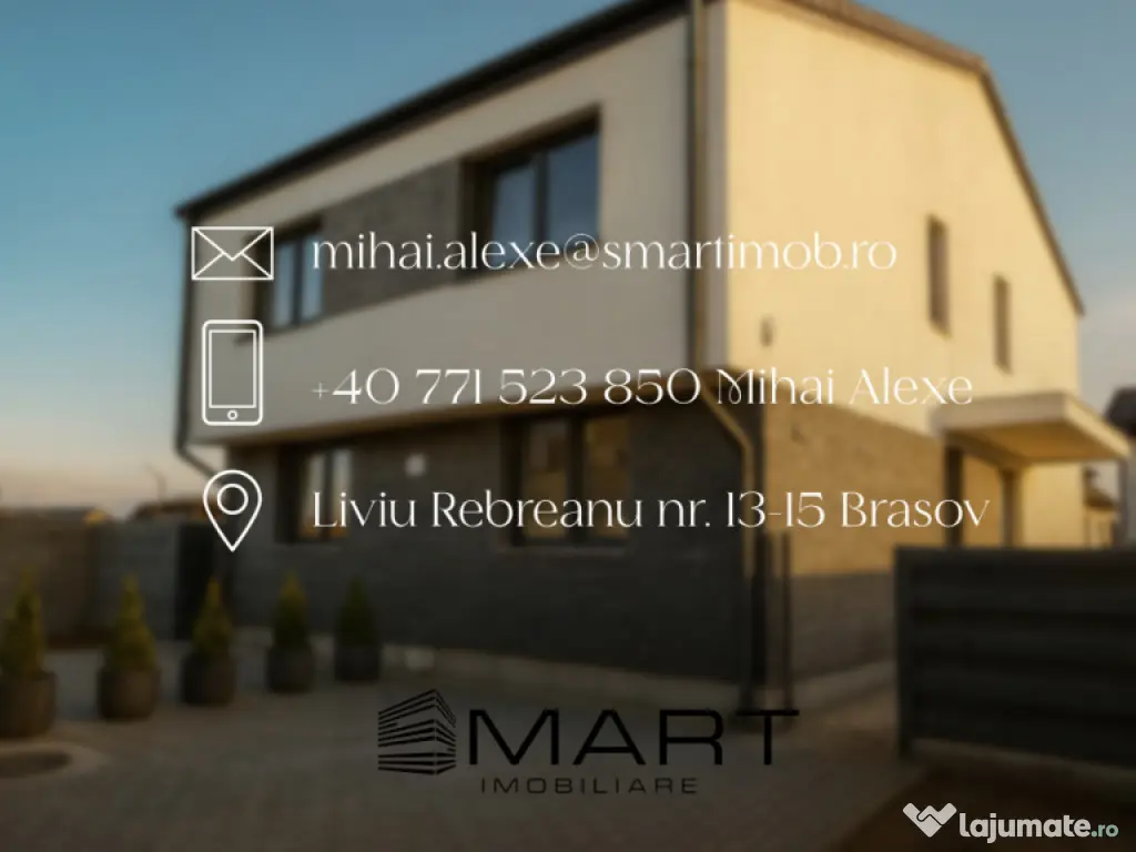 Duplex modern cu grădină și două locuri de parcare 