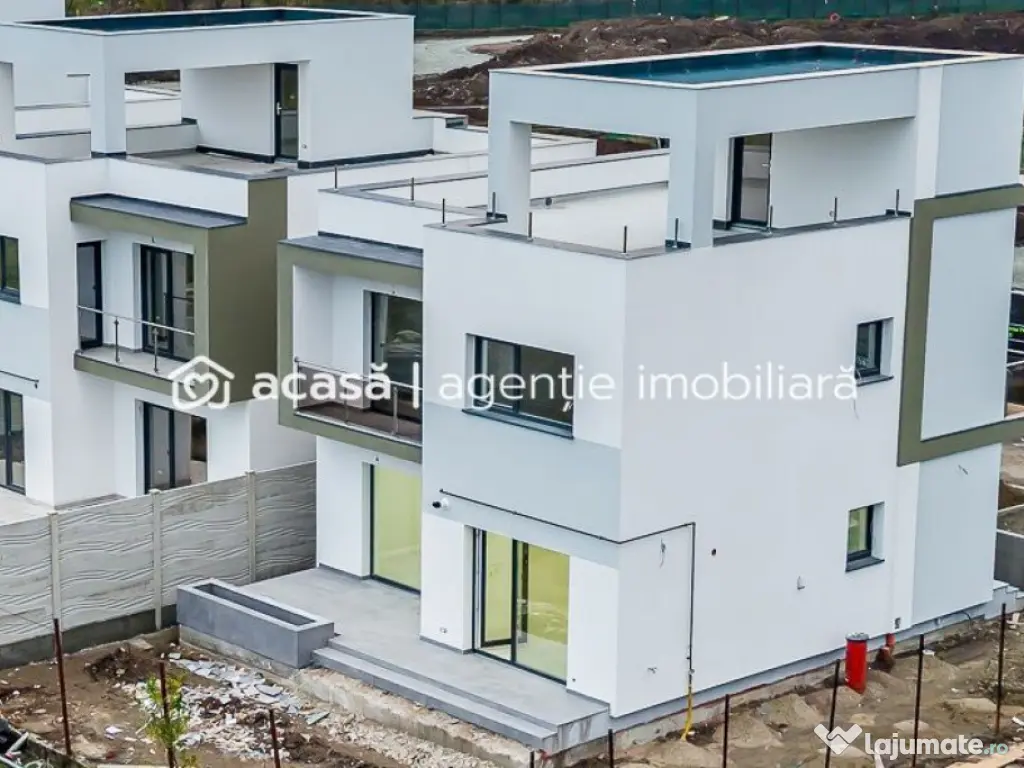 Casă nouă 2025 cu terasă rooftop – 5 camere, design ...