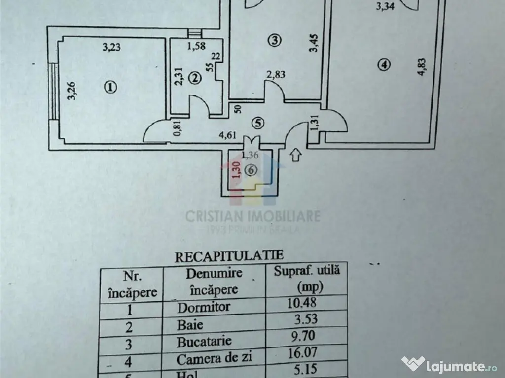 TOTUL NOU Spatios 2 cam 57mp Confort 1 Decomandat Obor balco