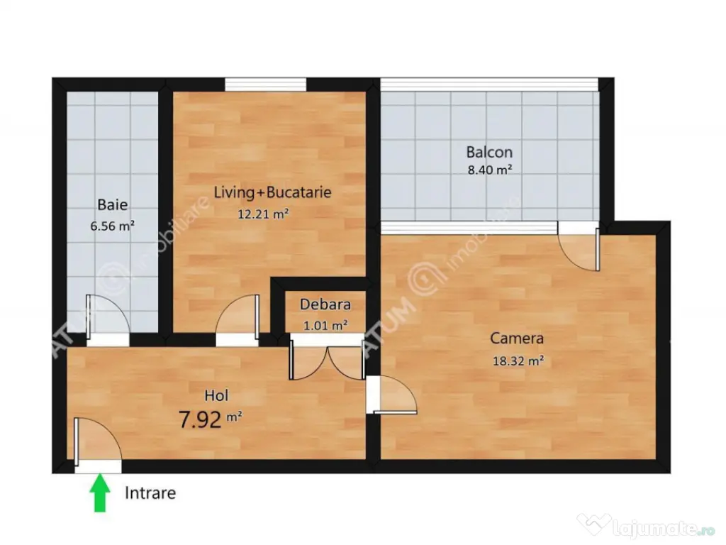 Apartament cu 2 camere la etaj 1 loc de parcare zona Calea D 