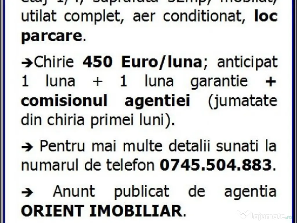 Soveja, decomandat, apartament 2 camere de inchiriat, etaj 1, mobilat,