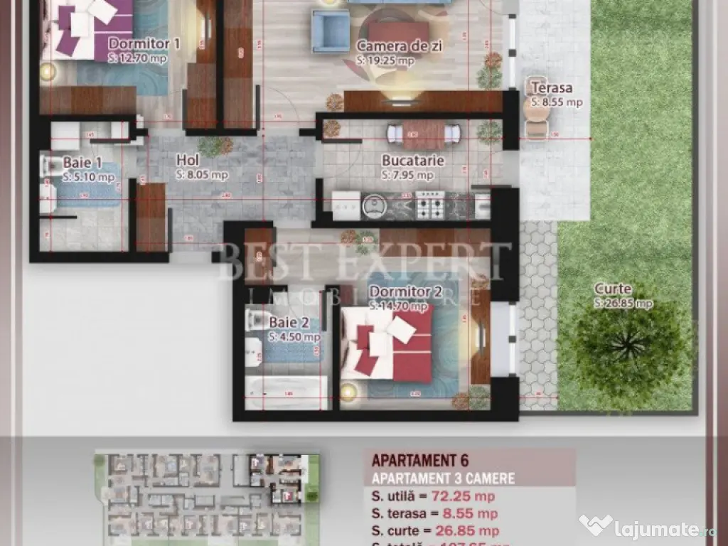 3 Camere Direct Dezvoltator Incalzire Pardoseala/Credit Ipot 