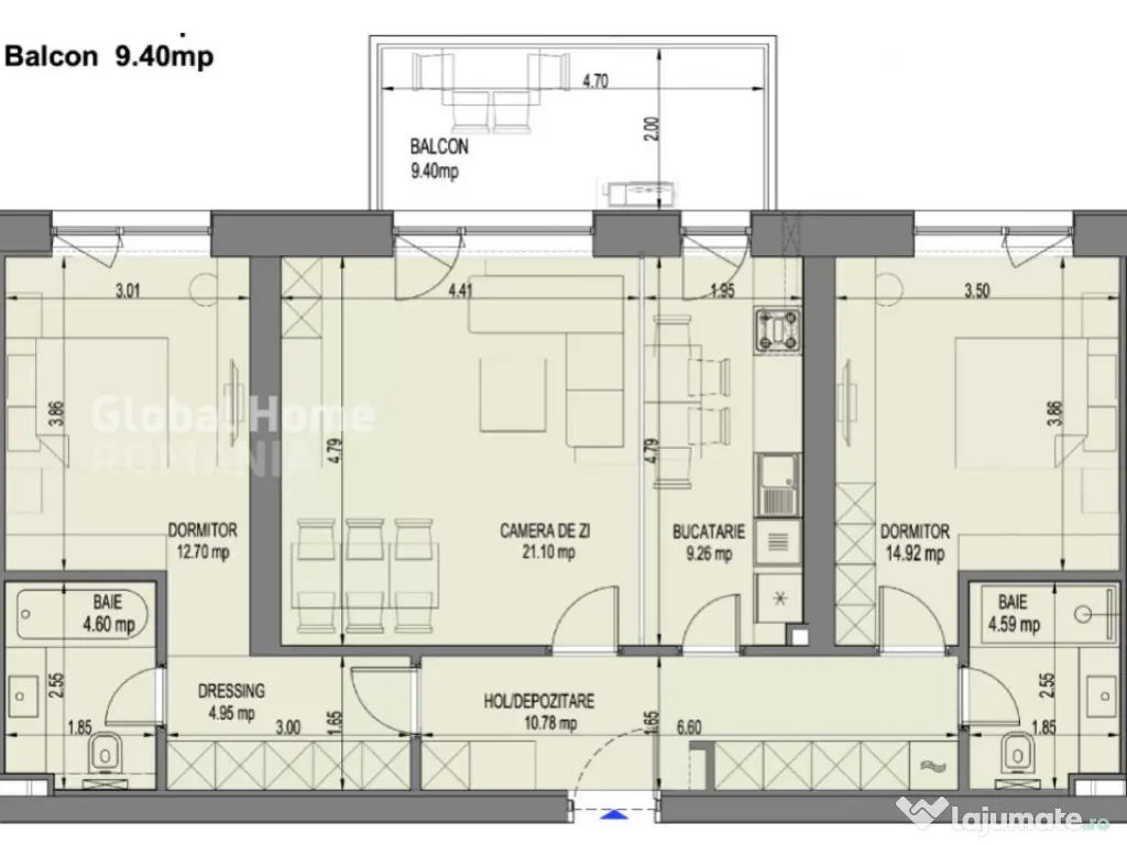 Apartament 3 Camere 92 MP | Parcare Inclusă | Promenada Mal 