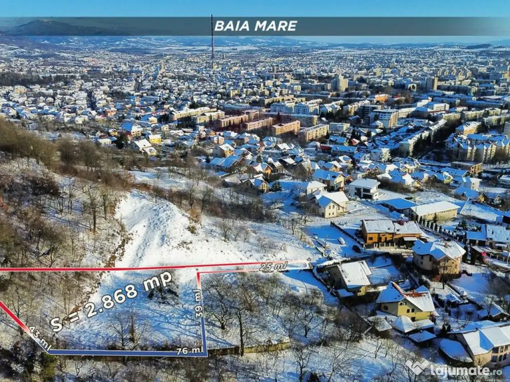 Teren 2,868mp /case/ duplexuri /Baia Mare / Strada Sanata... 