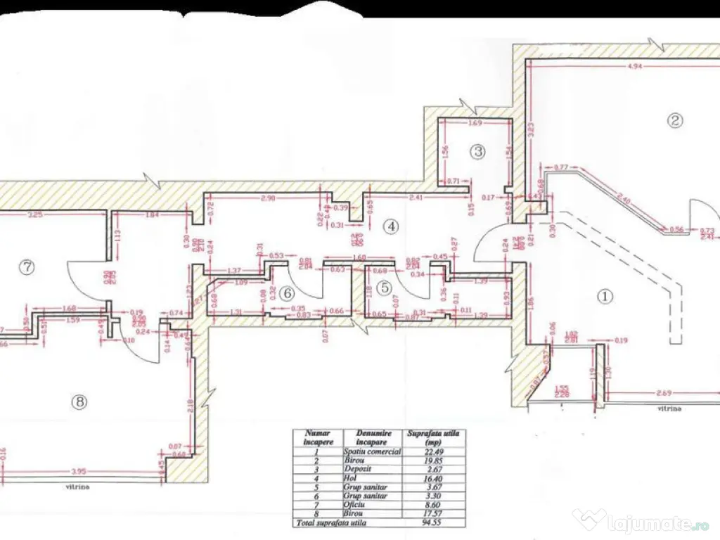 Zona Dorobanti sp 94 mp vitrina 10 ml vizibiliate buna
