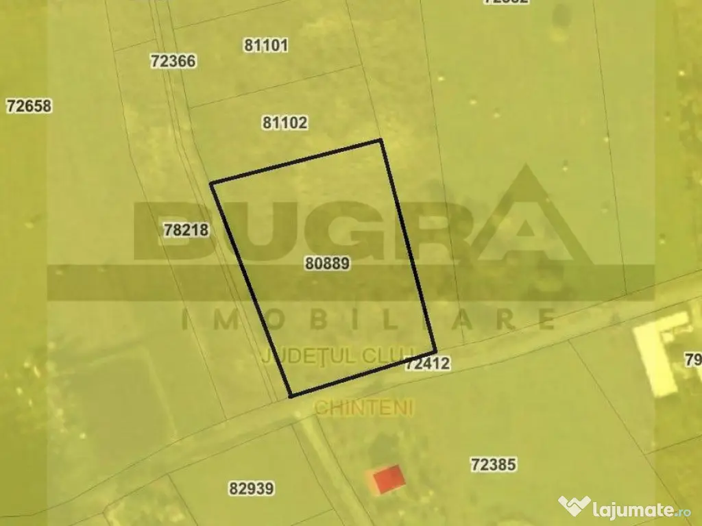Teren intravilan, 3800 mp, parcelabil, comuna Chinteni 