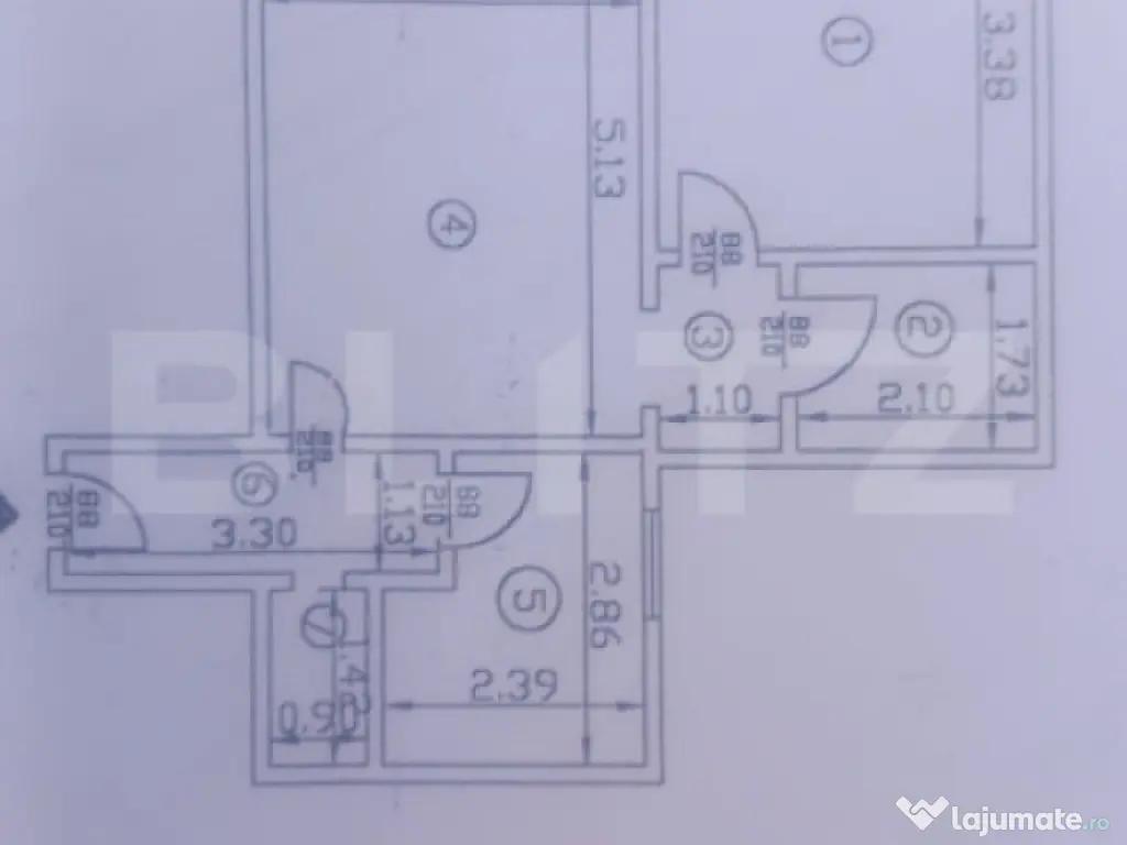 Apartament 2 camere, 58 mp, zona Stefan cel Mare