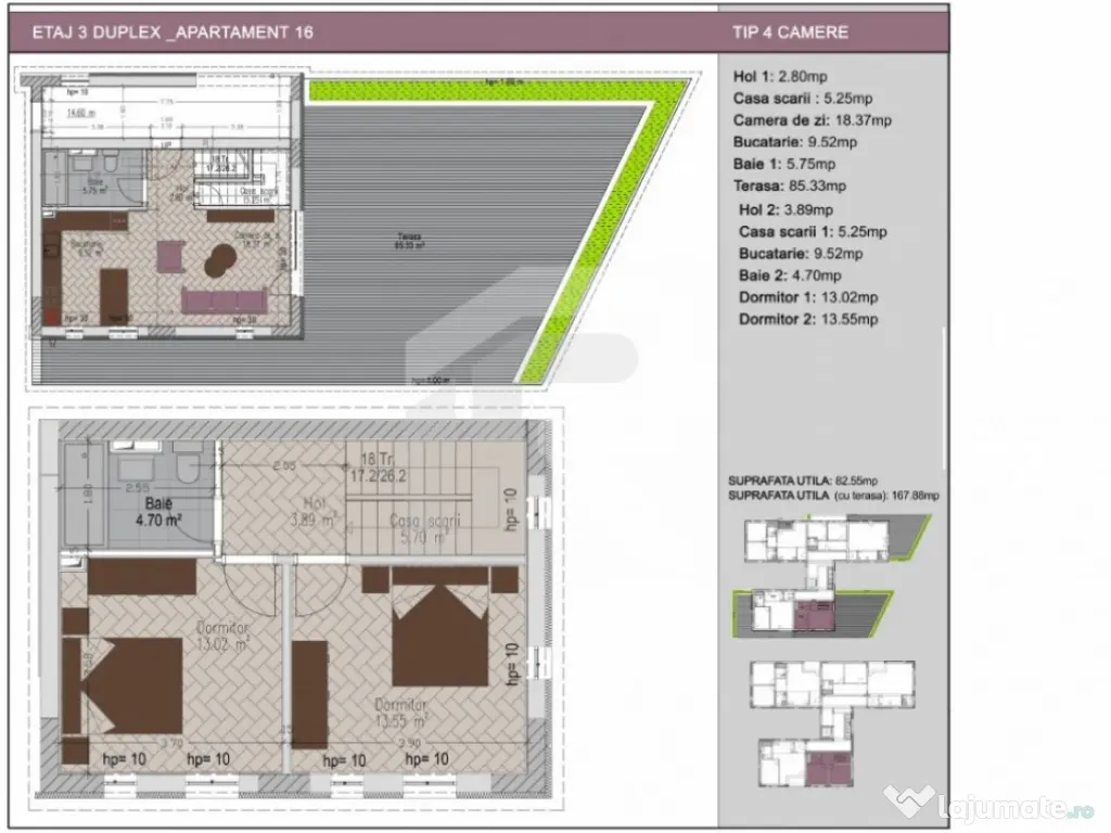 Apartament 3 camere + terasă 62mp, Nerva Traian, metrou Tim 