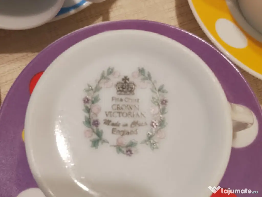 Set Espresso 8 piese Crown Victorian - Porțelan Fin (Fine China)