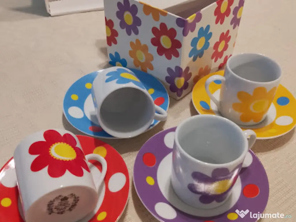 Set Espresso 8 piese Crown Victorian - Porțelan Fin (Fine China)