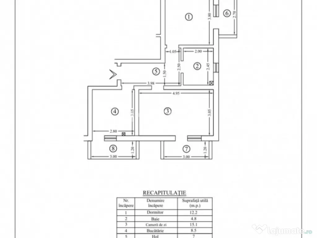 Apartament cu 2 camere decomandat în bloc nou, etaj 1, mobi 