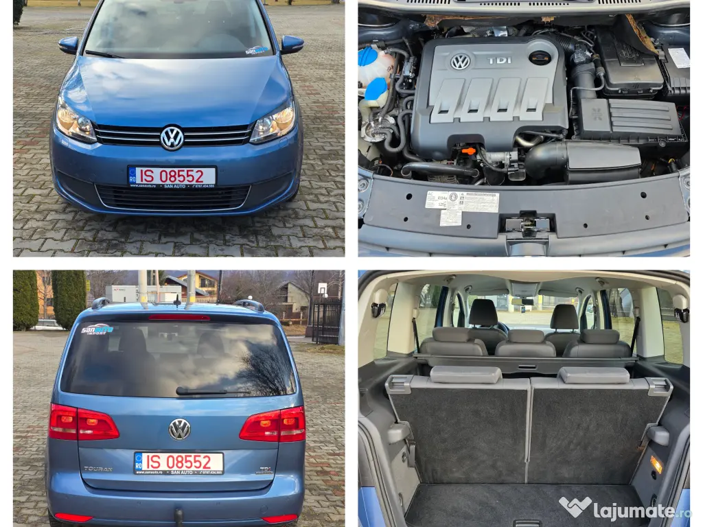 VW Touran 7 locuri 2011 1.6 TDI 105 CP euro 5 / RATE fara avans 