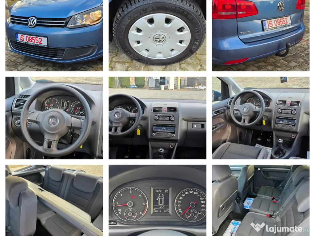 VW Touran 7 locuri 2011 1.6 TDI 105 CP euro 5 / RATE fara avans 