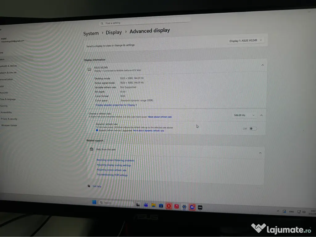 Monitor asus lcd vg249q 