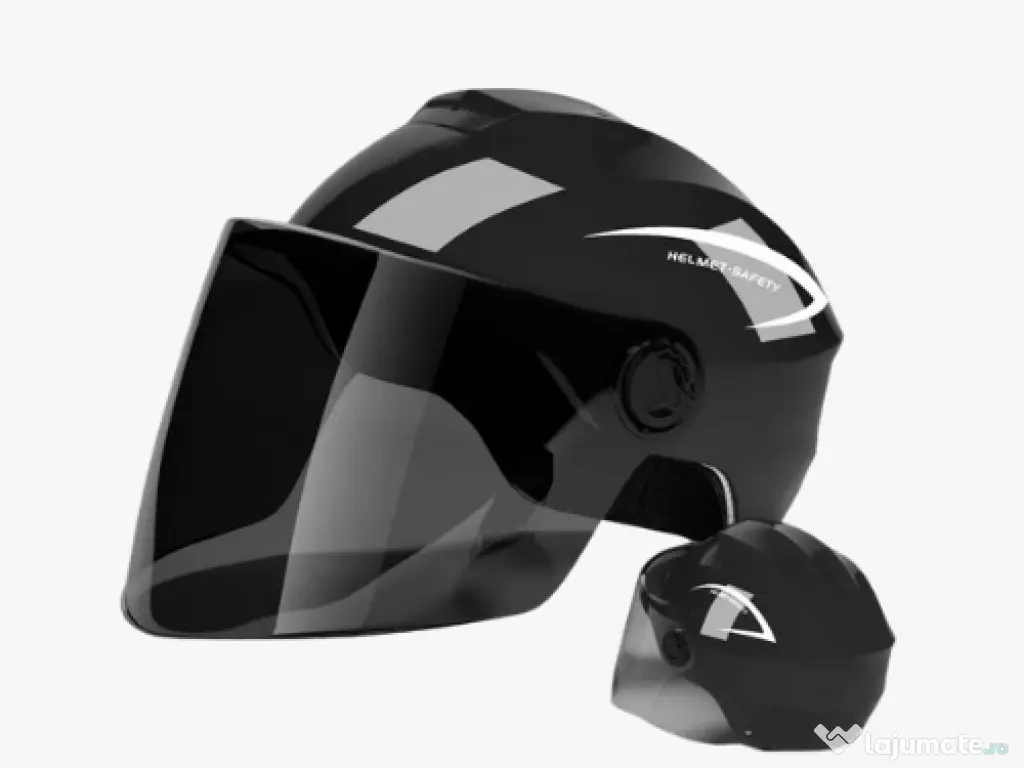 Casca scuter/bicicleta electrica cu vizor, marime universala 54-60 cm, Negru 