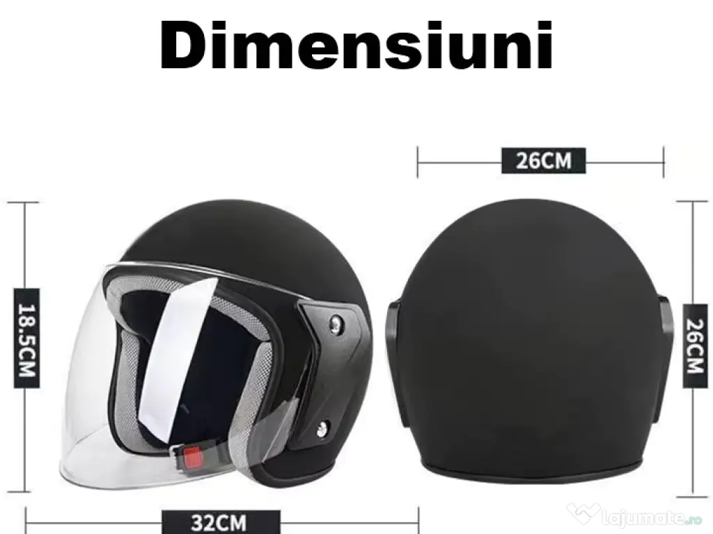 Casca moto/scuter unisex, cu vizor, marime universala 55-60cm, FIXATO, Neagra 