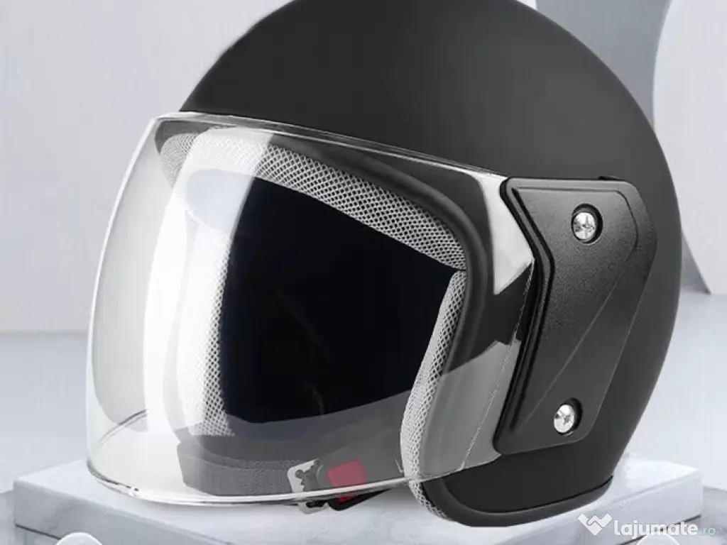 Casca moto/scuter unisex, cu vizor, marime universala 55-60cm, FIXATO, Neagra 