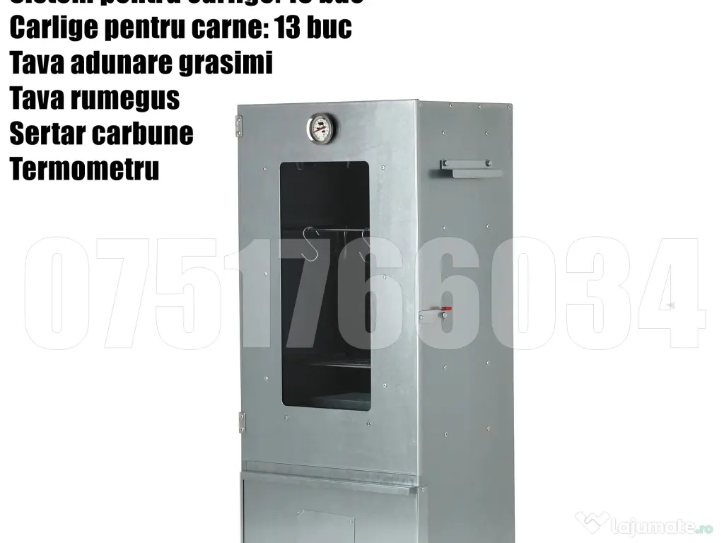 Afumatoare Carnat Carne Branza Peste Alimente Clisa Geam 80x30x40cm 