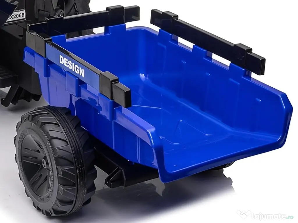 Tractor electric Kinderauto 720-T, 2x 45W 12V, cupa si incarcator Blue 