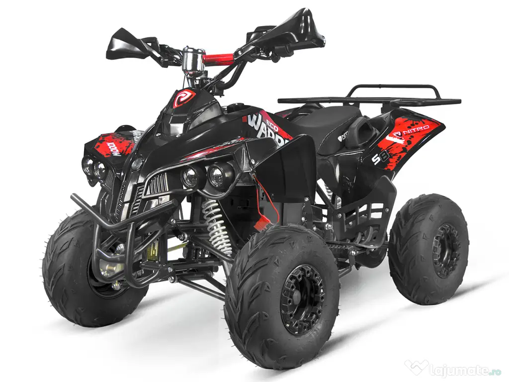 ATV electric NITRO ecoWarrior 1000W 48V 20Ah, roti 7 inch Rosu 