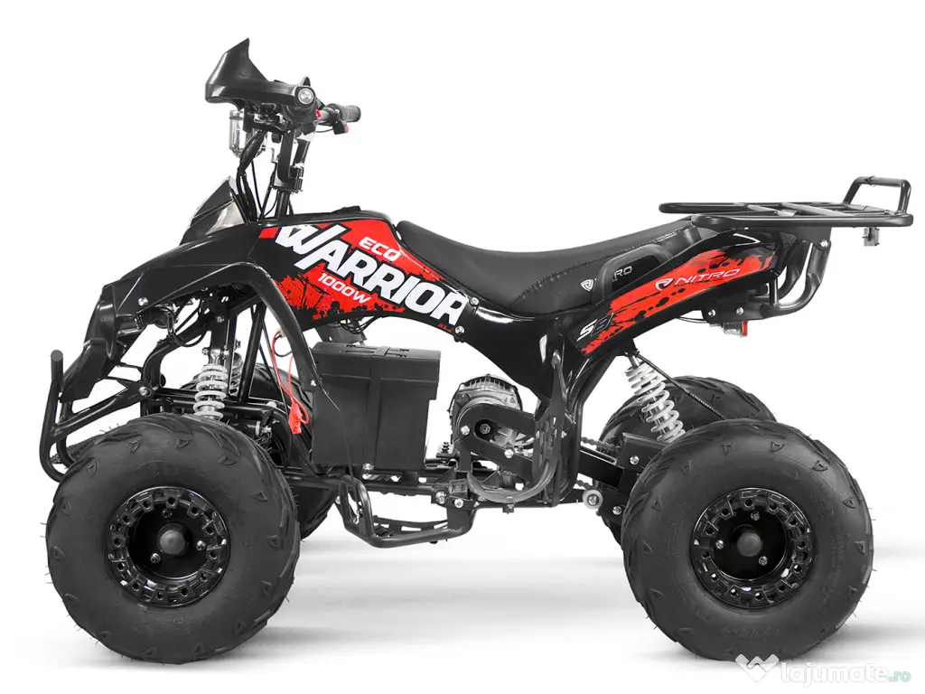 ATV electric NITRO ecoWarrior 1000W 48V 20Ah, roti 7 inch Rosu 