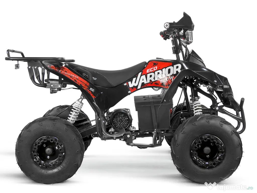 ATV electric NITRO ecoWarrior 1000W 48V 20Ah, roti 7 inch Rosu 