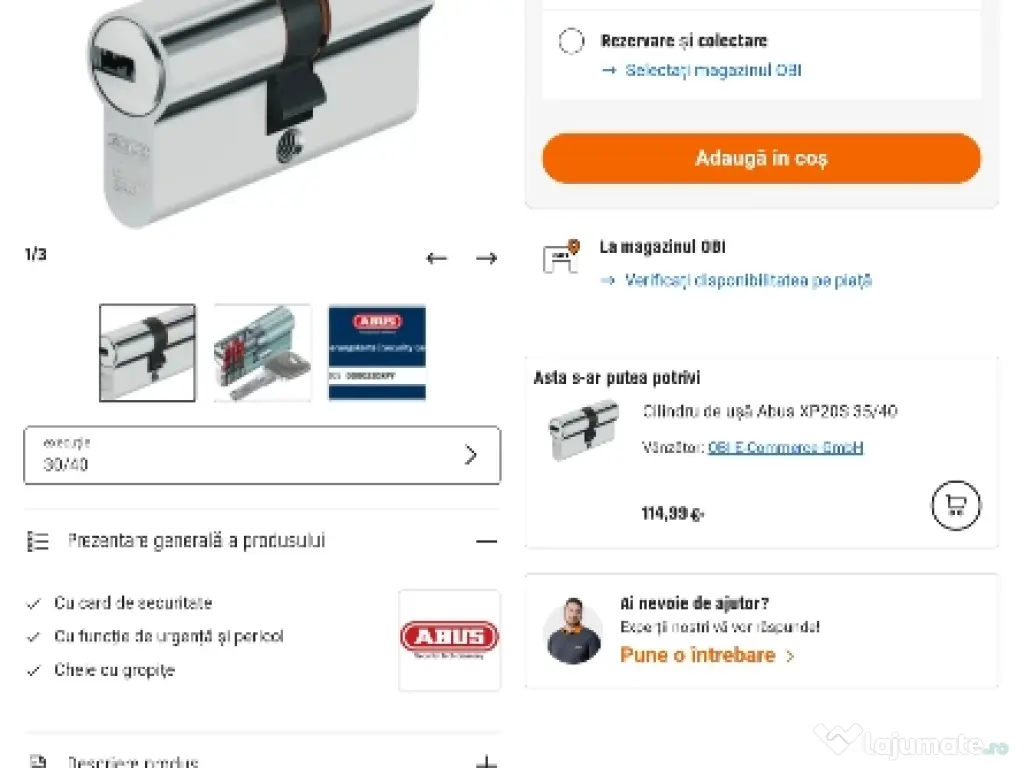 Butuc cilindru usi ABUS