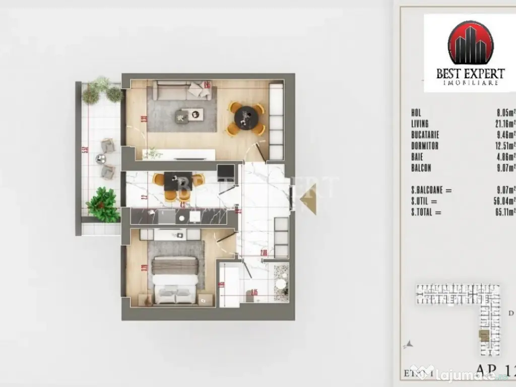 Apartament 2 Camere Zona Linistita -acces rapid STB 3 Min 