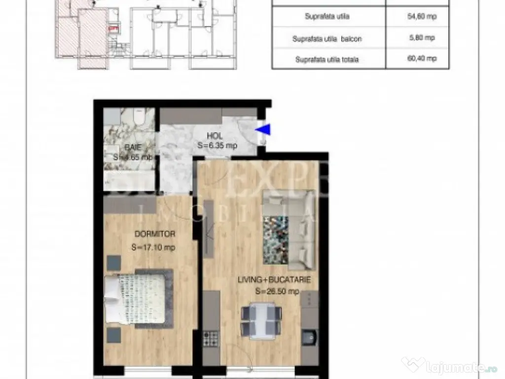 2 Camere Direct Dezvoltator -Incalzire in Pardoseala 