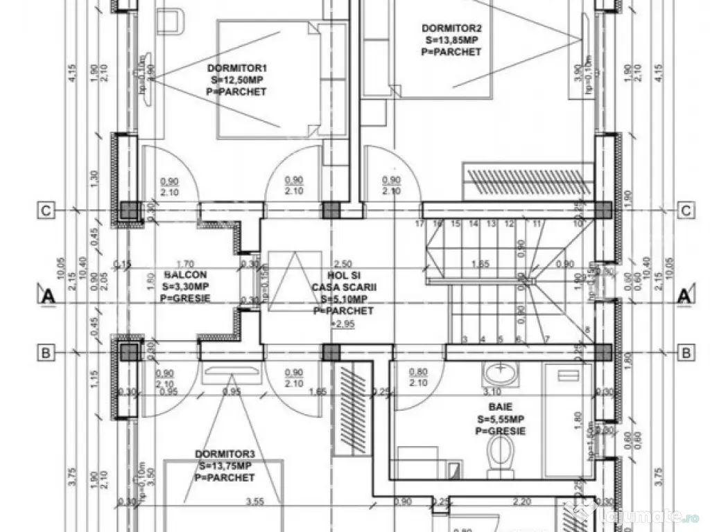 Casa individuala 4 camere 2 bai 120 mp utili 300 mp teren in 