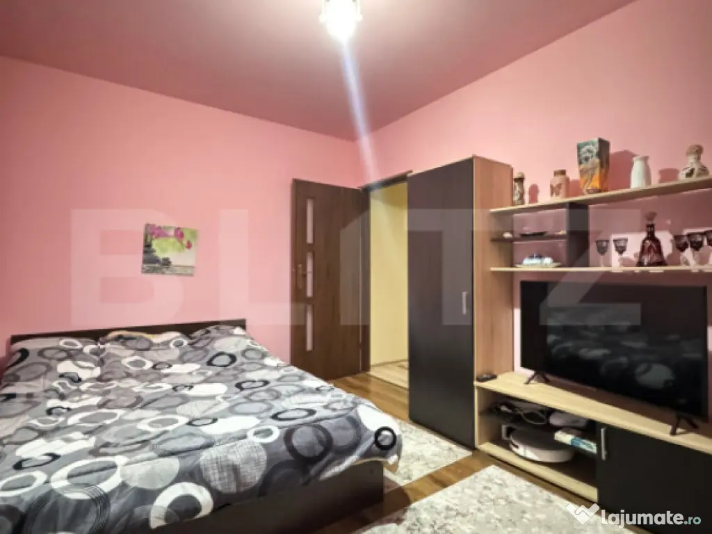 Apartament 3 camere, 60mp, 2 balcoane, etaj intermediar, Som 