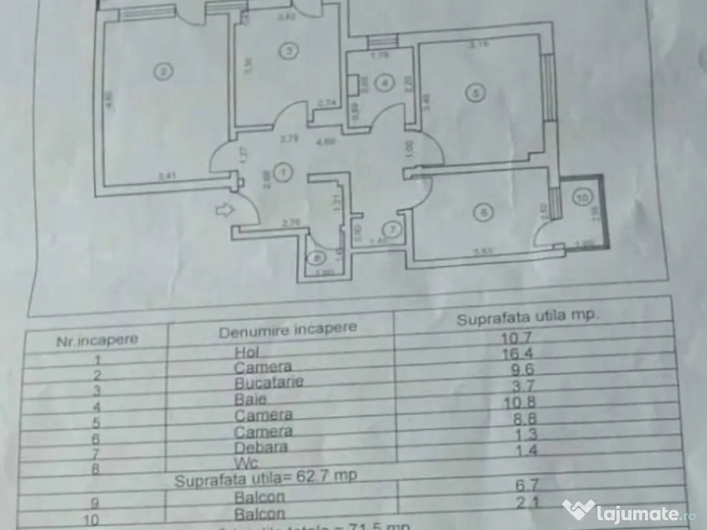 Apartament 3 camere, comfort 1 decomandat, zona Scolilor. Et