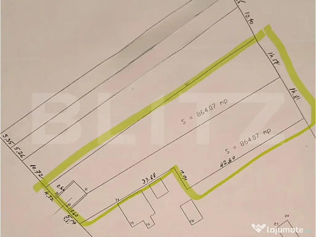 Teren fâneață intravilan, 1728mp, zona Garda de Sus – S