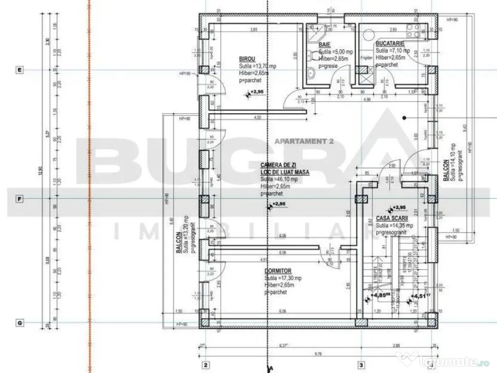 Spatiu de birouri/ apartament de 90mp, parcare, zona Corn... 