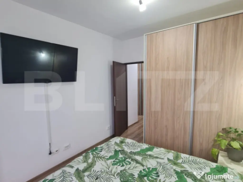 Apartament mobilat si utilat, 2 camere, 54 mp utili, parcare