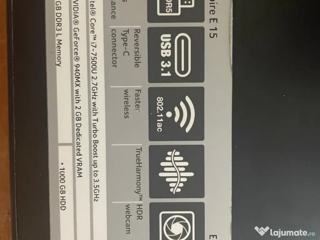 Vând Laptop Acer Aspire E15 