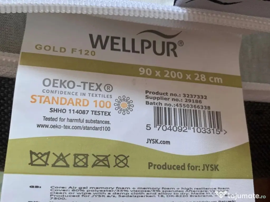 Pat copii tip căsuță 100x200 cm + saltea inclusă 