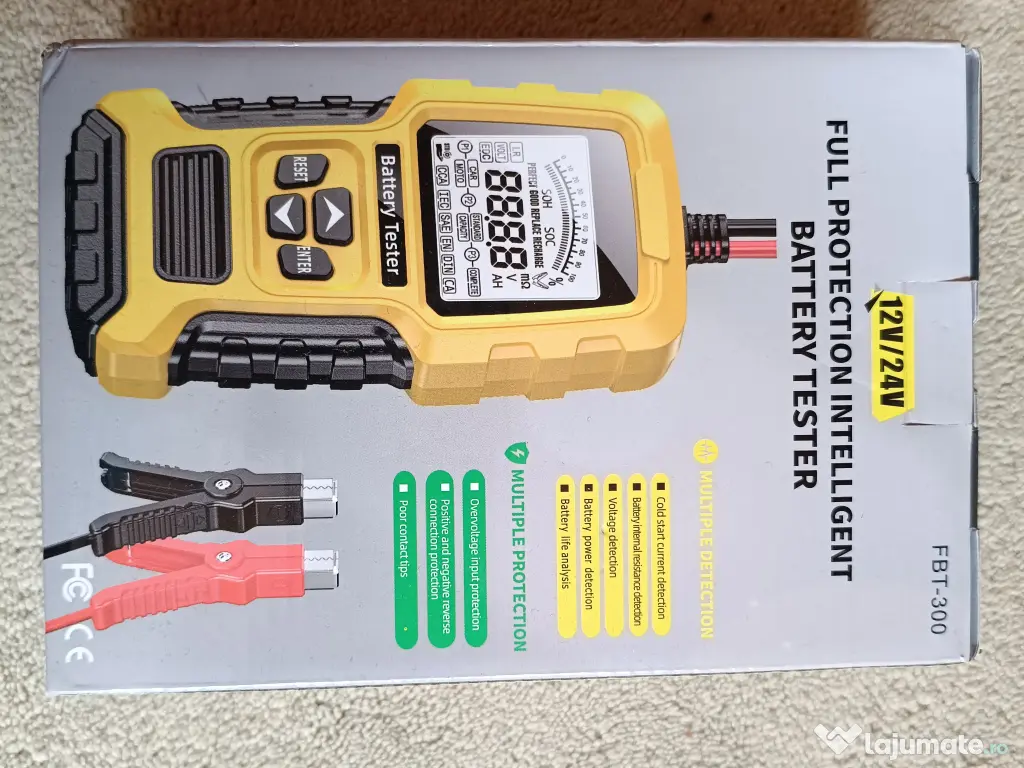 Analizor Baterie Auto FBT-300 12V-24V, 100-2000 CCA, 2-220 Ah - NOU / SIGILAT 