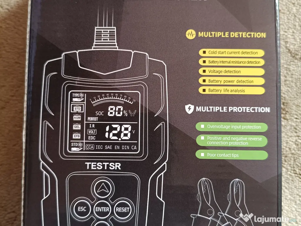 Vând Tester Baterie Auto FBT-200 12V-24V, 100-2000 CCA, 2-220 Ah - NOU / SIGILAT 