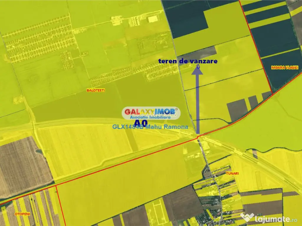 Teren pentru constructie case, 1408 mp Balotesti, zona inel 