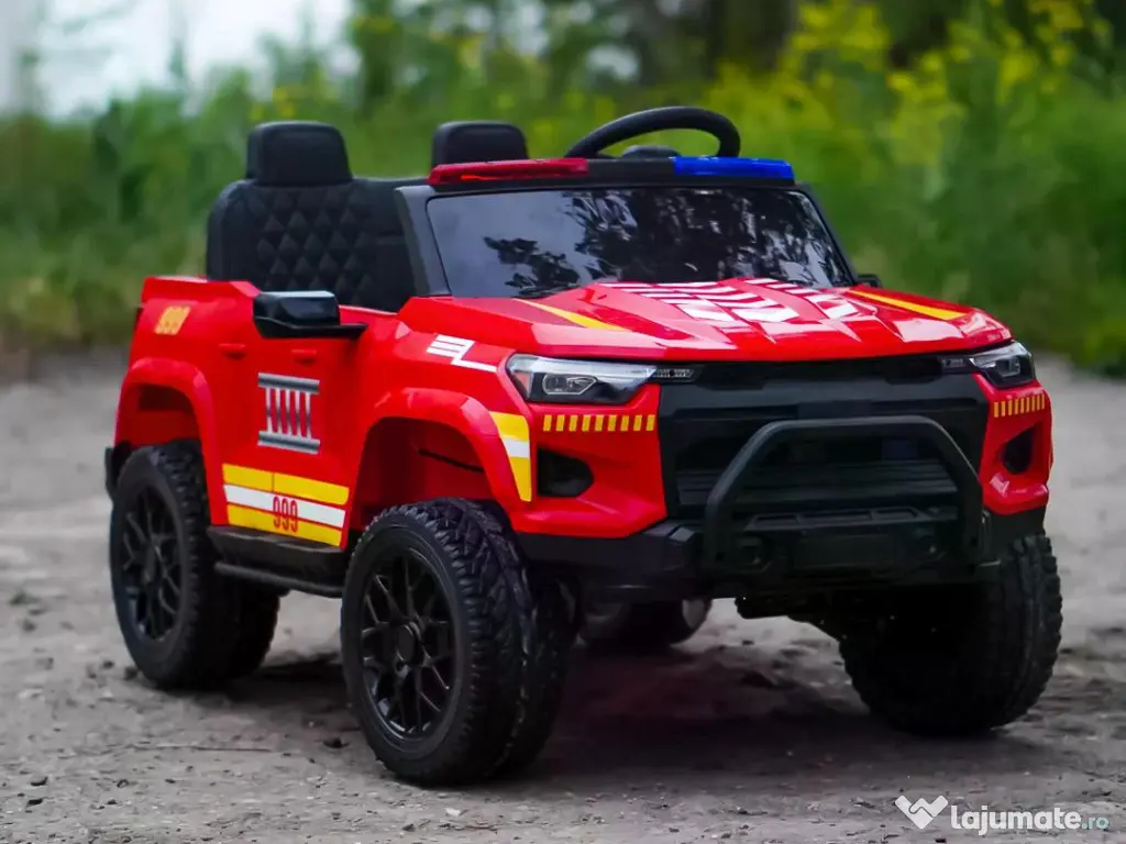 Masinuta electrica pentru 2 copii Kinderauto FirePatrol 4x200w, 24V RED