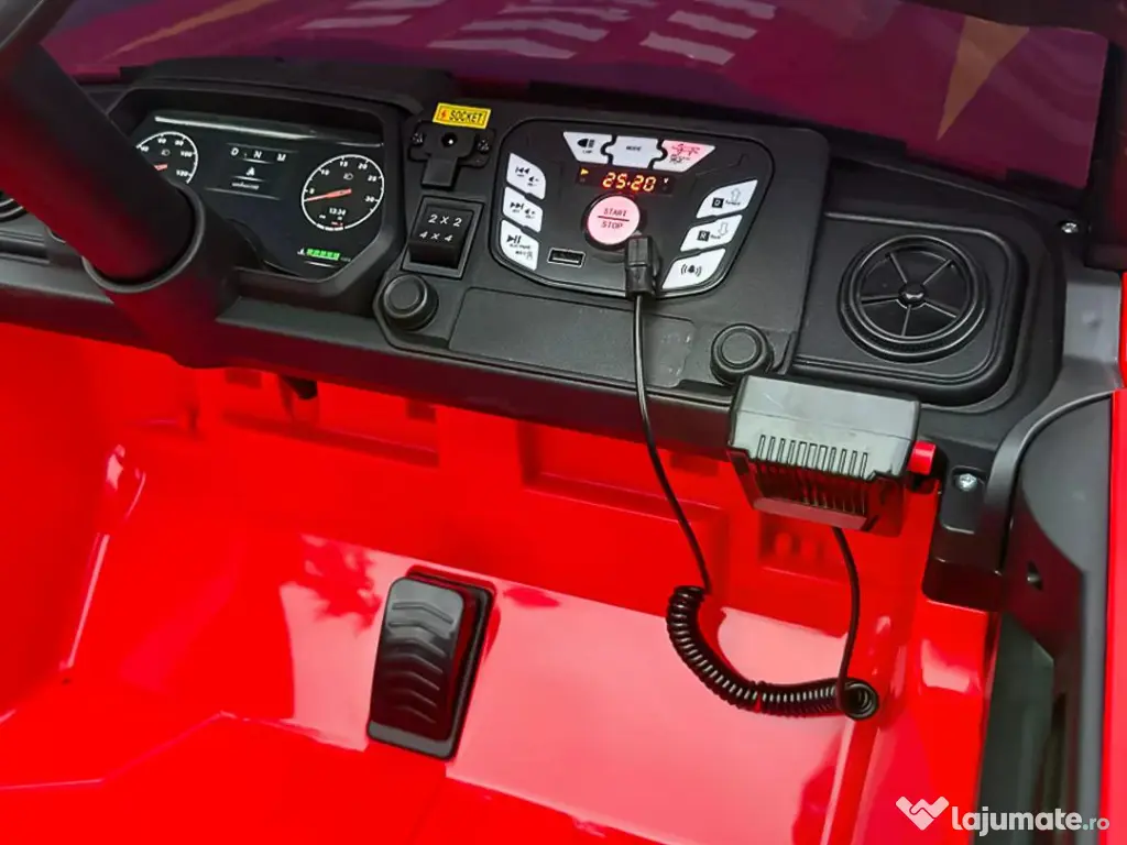 Masinuta electrica pentru 2 copii Kinderauto FirePatrol 4x200w, 24V RED 